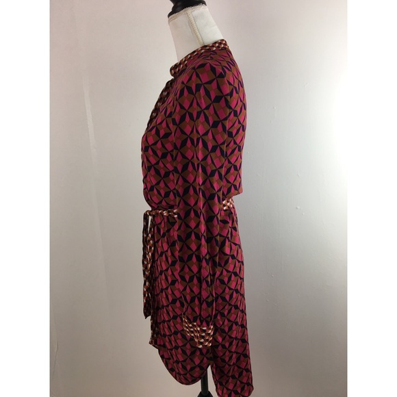 Zara Woman Geometric Long Sleeve Shirt Dress Sz XS - Picture 4 of 8